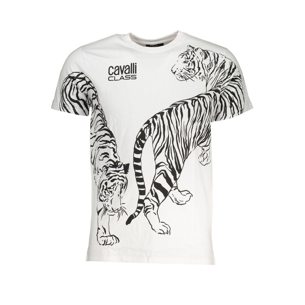 Camiseta de algodón blanca Cavalli Class