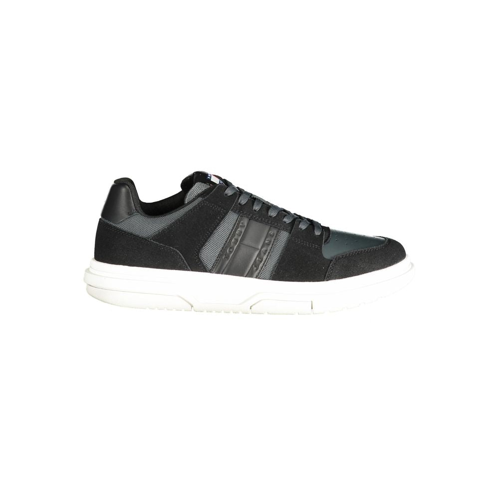 Tommy Hilfiger Zwarte Leren Heren Sneaker