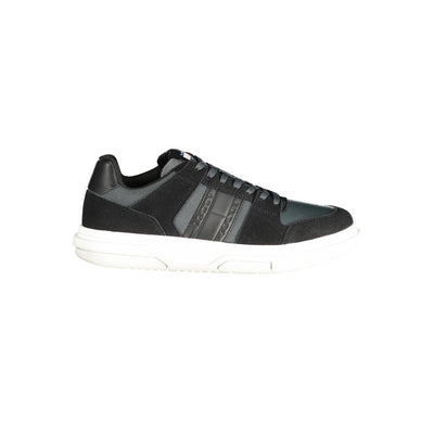 Tommy Hilfiger Zwarte Leren Heren Sneaker