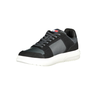 Tommy Hilfiger Zwarte Leren Heren Sneaker