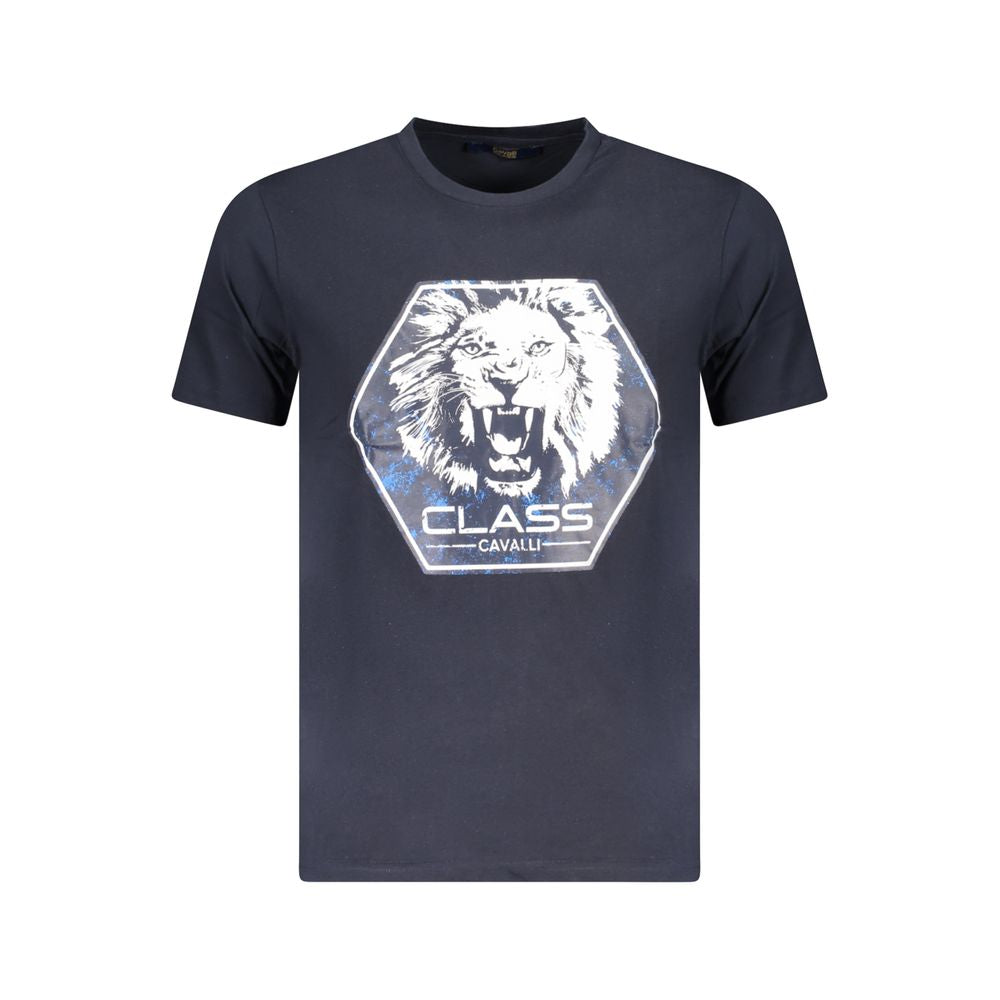 Cavalli Class Blauw Katoenen Heren T-shirt