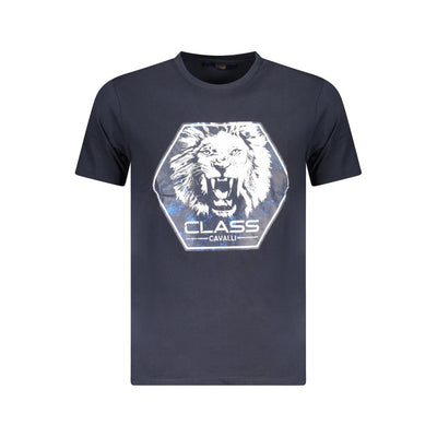 Cavalli Class Blauw Katoenen Heren T-shirt