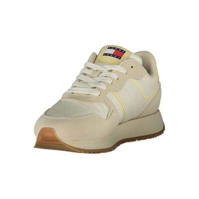 Tommy Hilfiger beige leren damessneaker