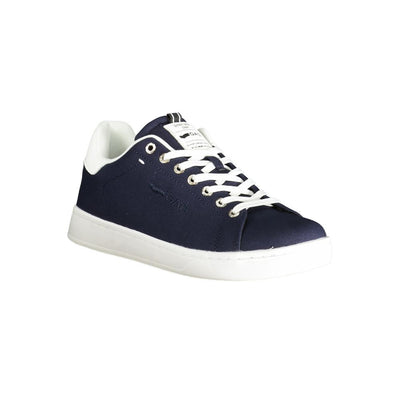 Gasblauwe polyester herensneaker
