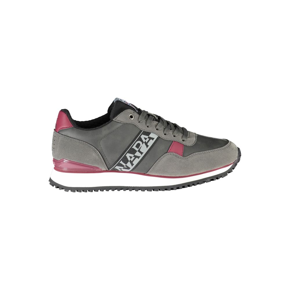 Napapijri elegante grijze veterschoenen met contrasterende accenten