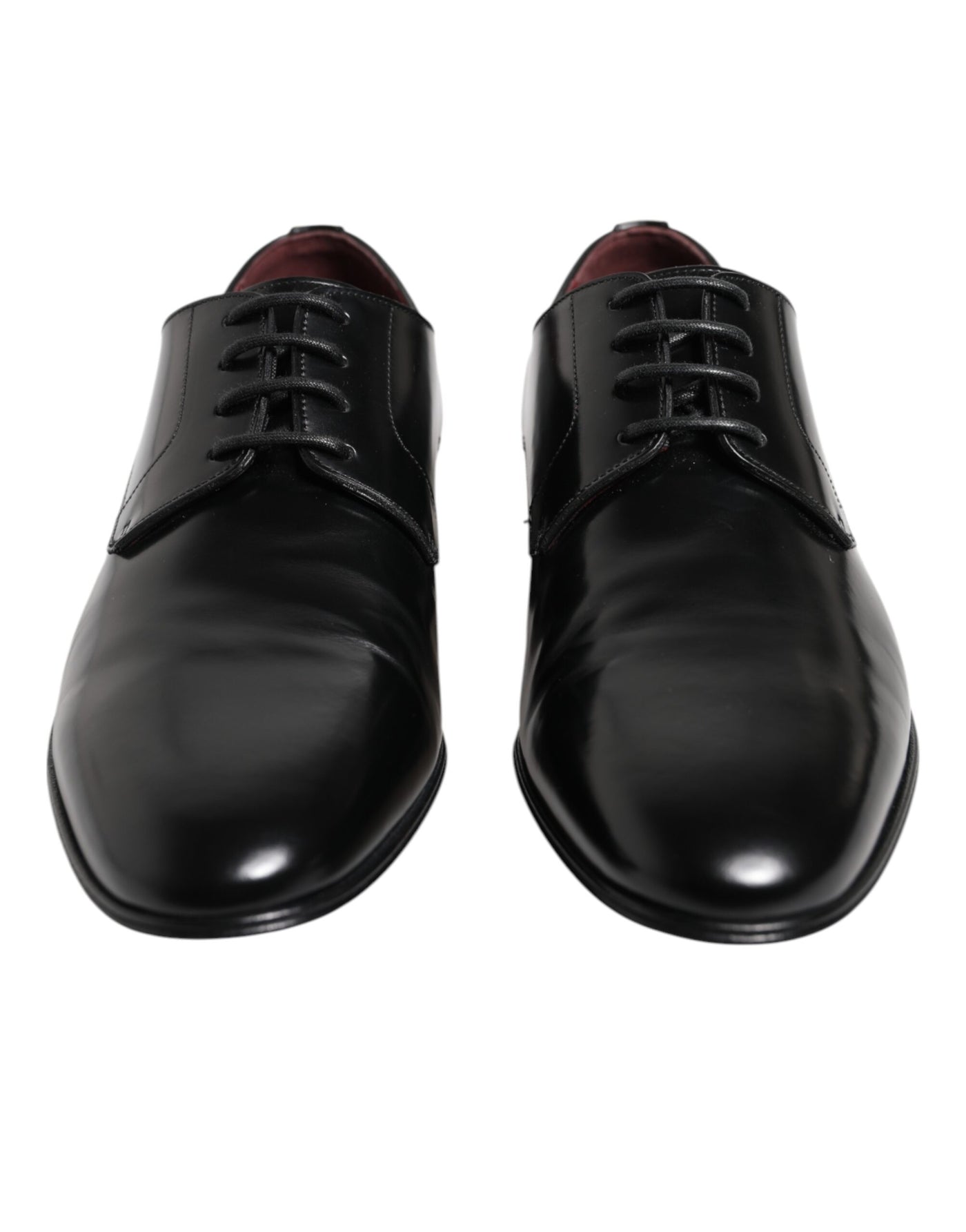 Chaussures habillées derby à lacets en cuir noir Dolce &amp; Gabbana
