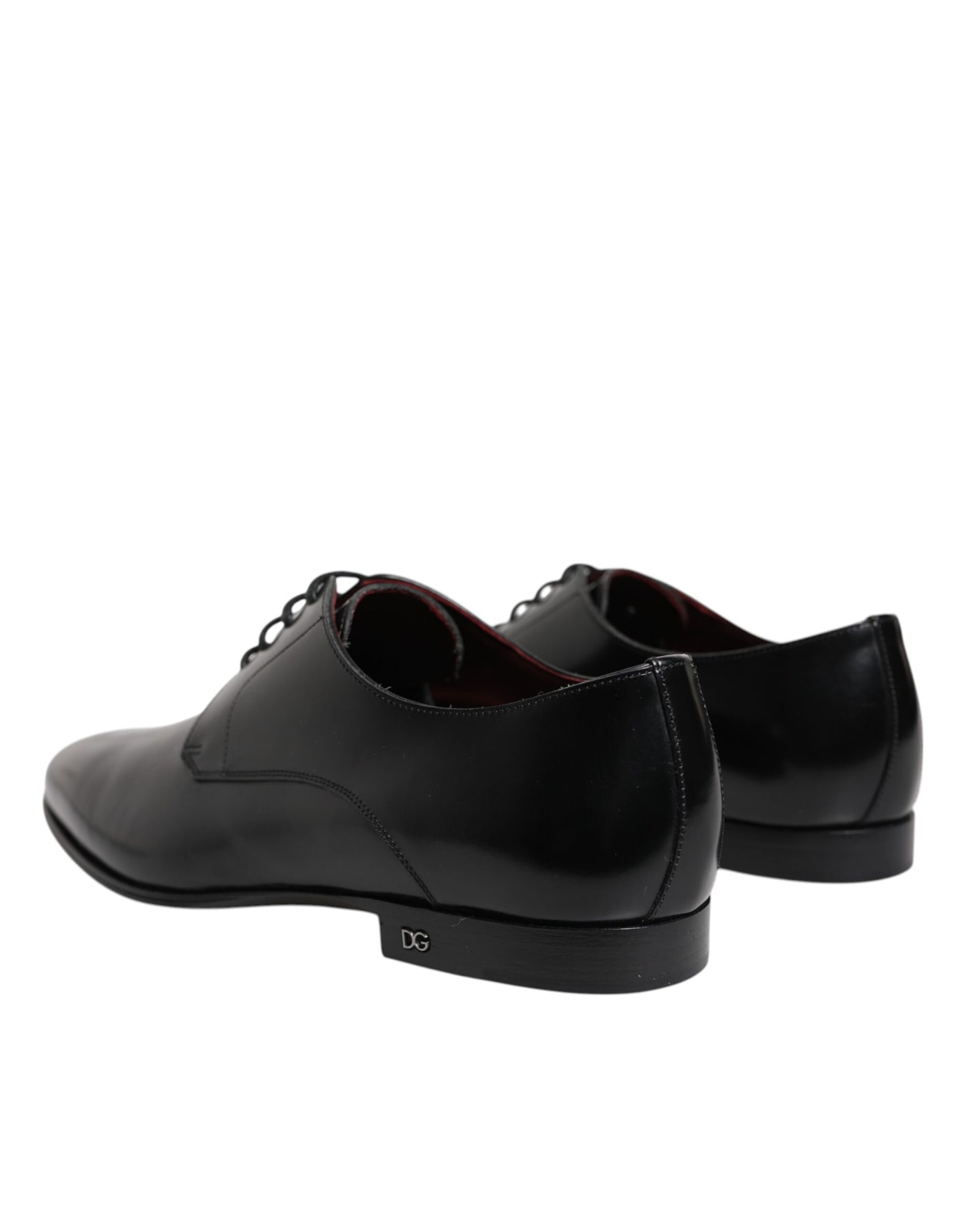 Chaussures habillées derby à lacets en cuir noir Dolce &amp; Gabbana