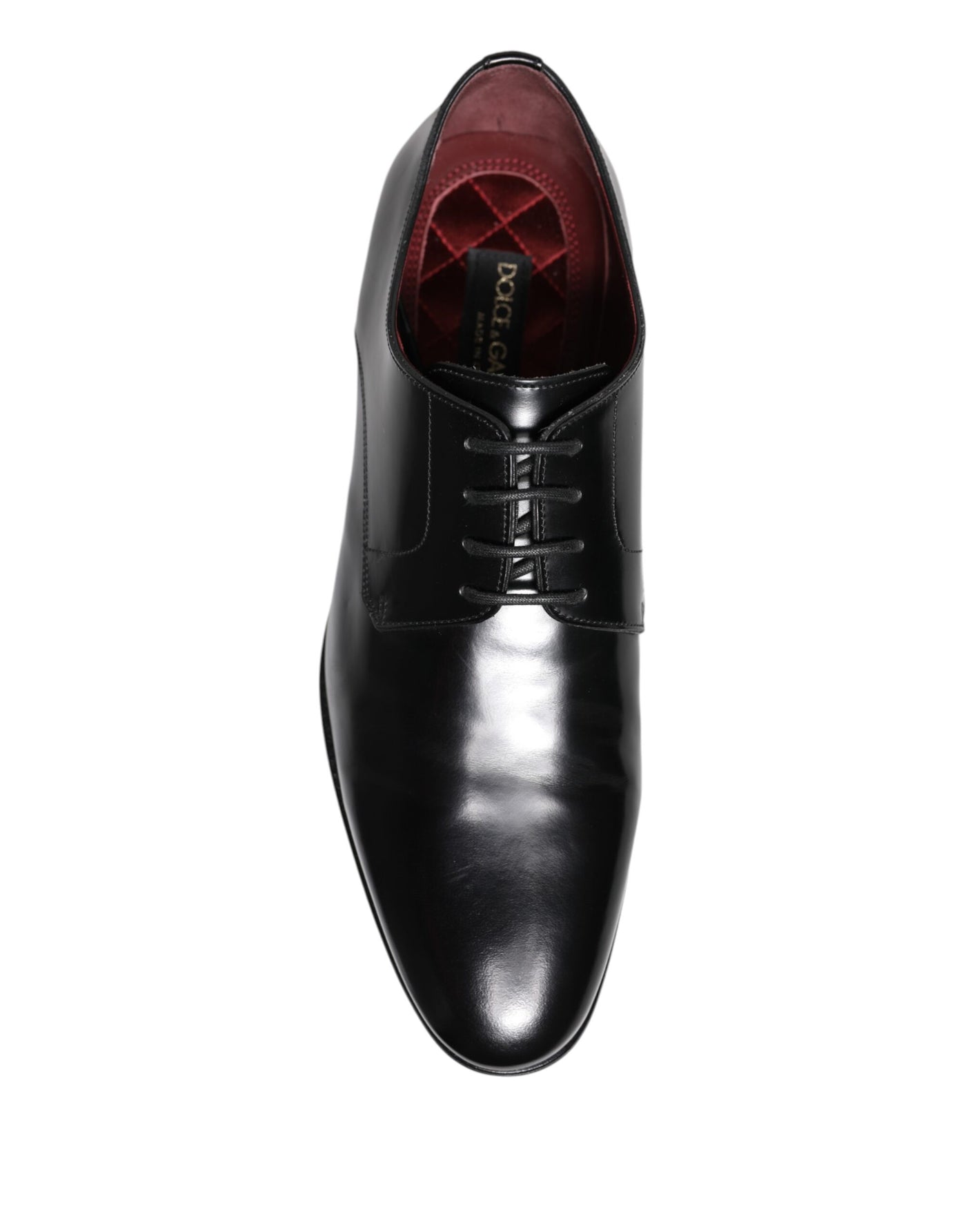 Chaussures habillées derby à lacets en cuir noir Dolce &amp; Gabbana