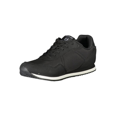 Sergio Tacchini Elegante Zwarte Geborduurde Sneakers met Veters