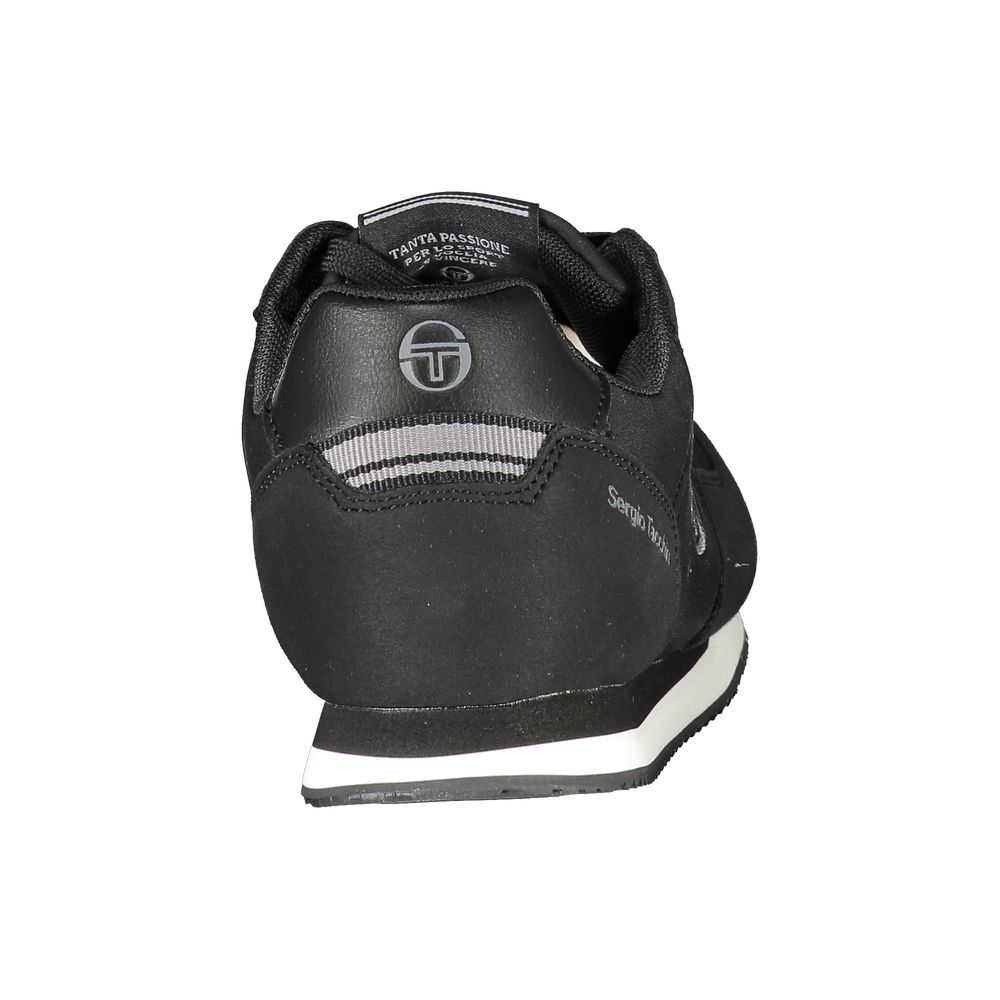 Sergio Tacchini Elegante Zwarte Geborduurde Sneakers met Veters
