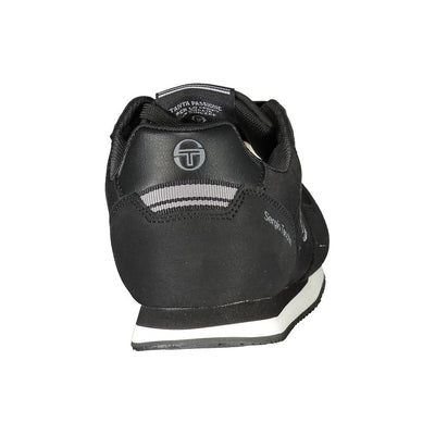 Sergio Tacchini Elegante Zwarte Geborduurde Sneakers met Veters