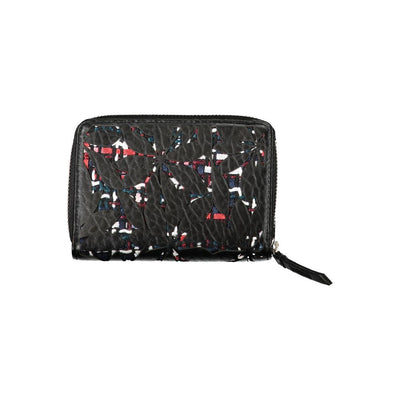 Portefeuille zippé noir élégant Desigual avec détails contrastés
