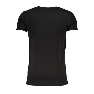 Camiseta de algodón negra Cavalli Class