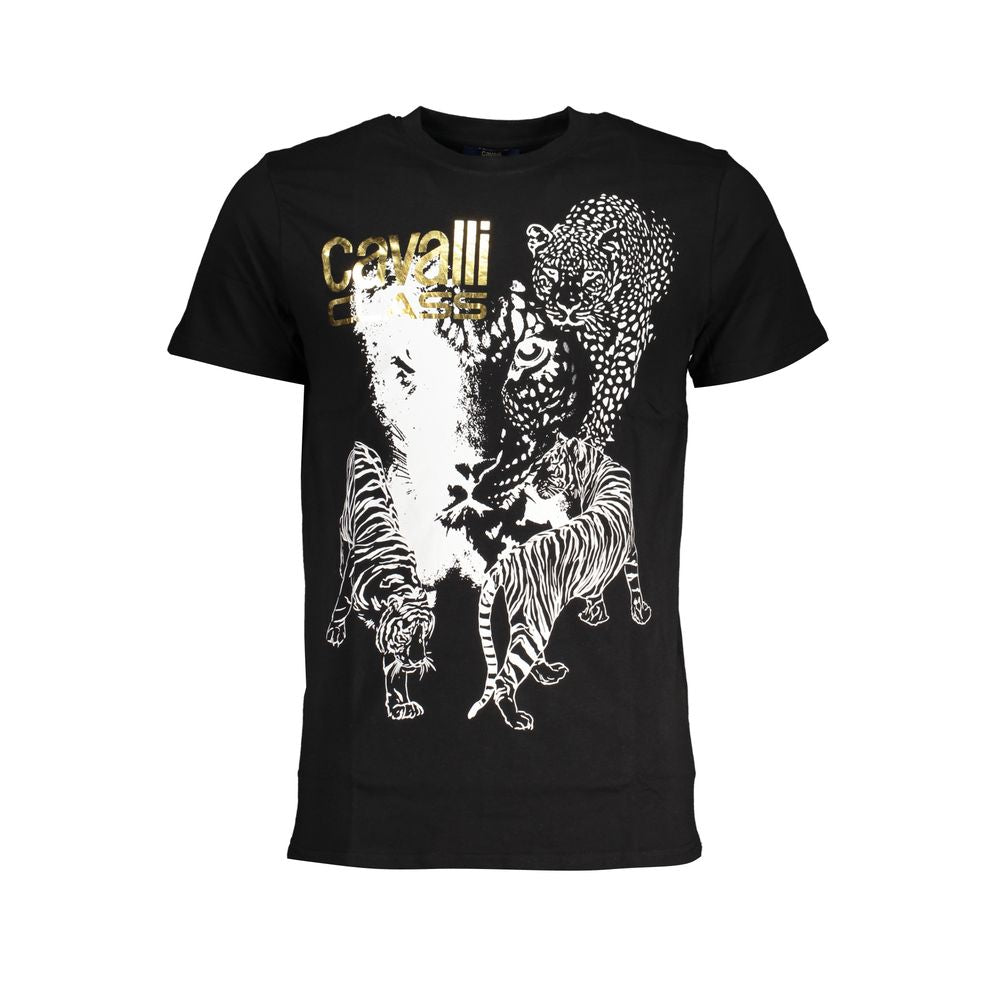 Cavalli Class Zwart Katoenen T-shirt