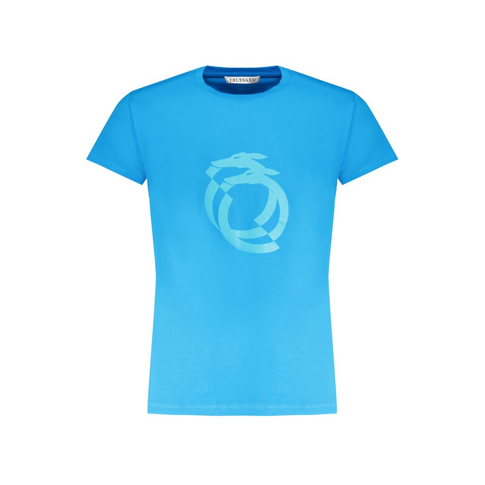 T-shirt homme en coton bleu clair Trussardi
