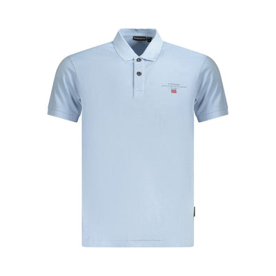 Napapijri Light Blue Cotton Men Polo Shirt