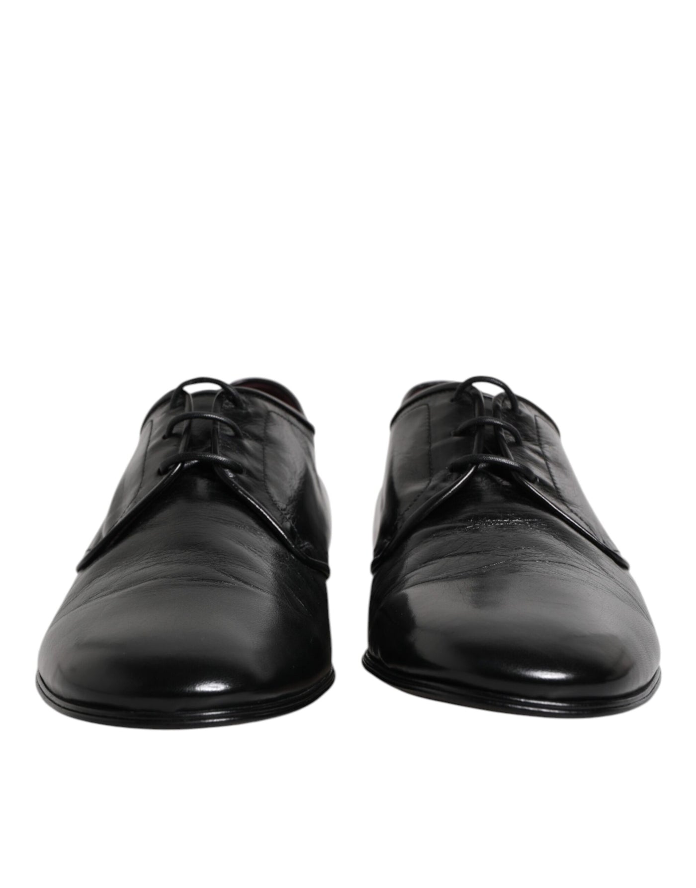 Dolce &amp; Gabbana Zwarte Leren Veterschoenen Derby Dress Formele Schoenen