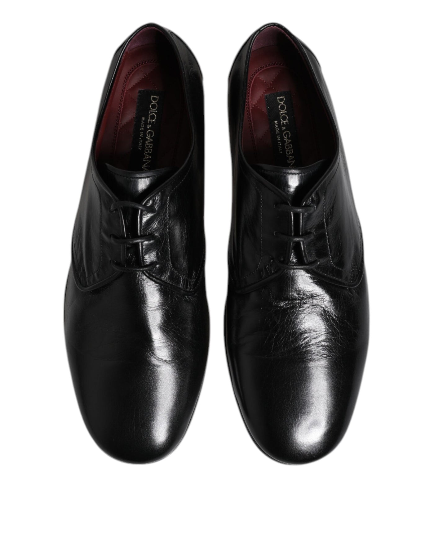Dolce &amp; Gabbana Zwarte Leren Veterschoenen Derby Dress Formele Schoenen
