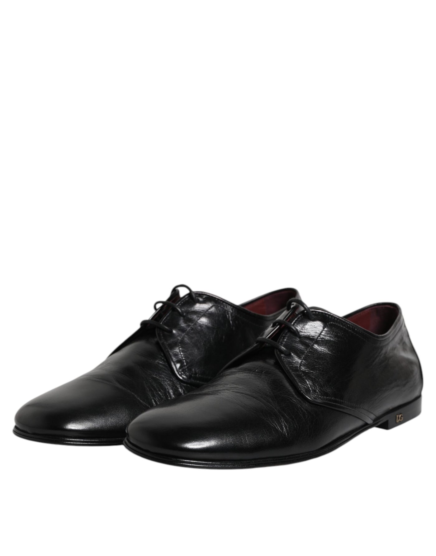 Dolce &amp; Gabbana Zwarte Leren Veterschoenen Derby Dress Formele Schoenen