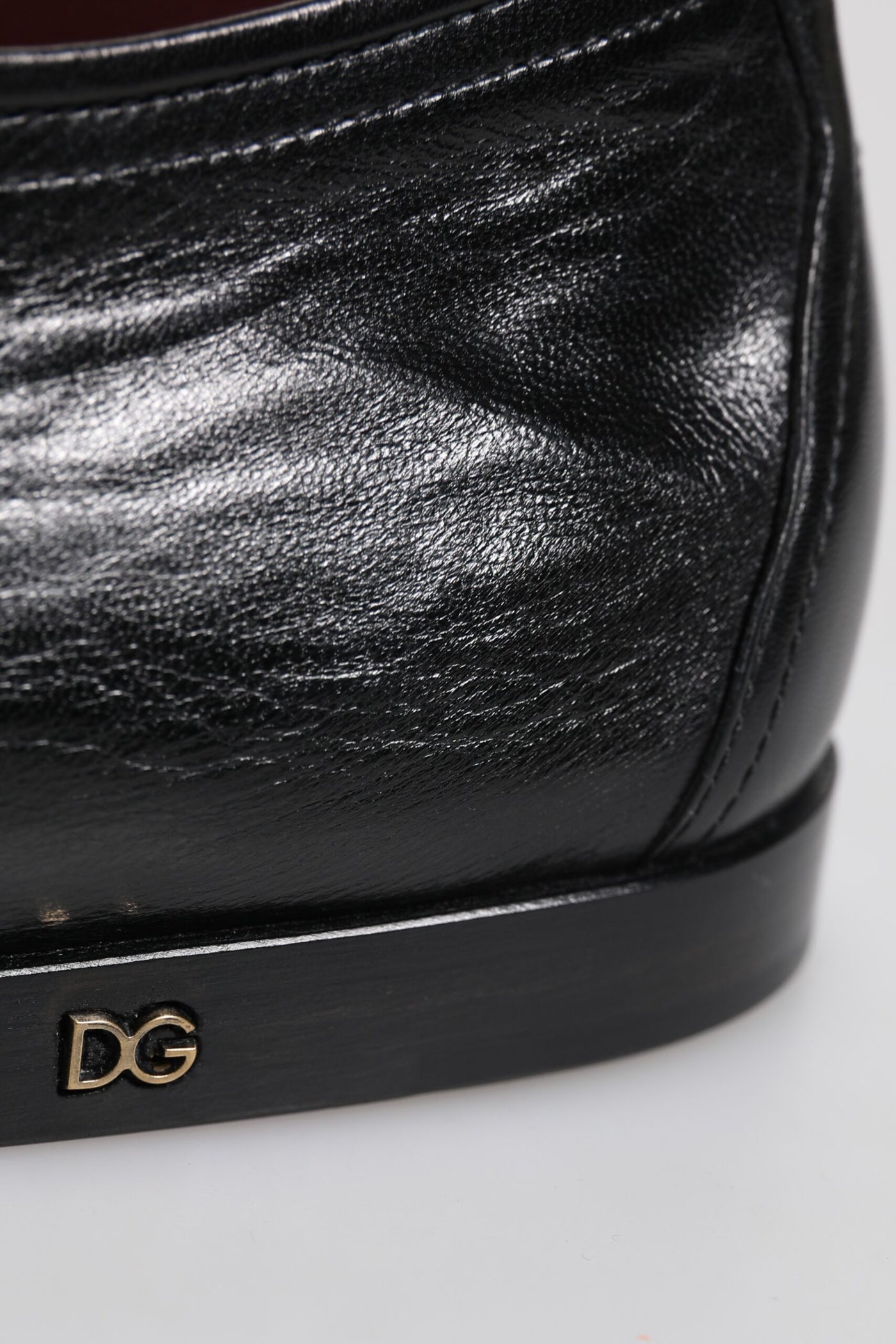 Dolce &amp; Gabbana Zwarte Leren Veterschoenen Derby Dress Formele Schoenen