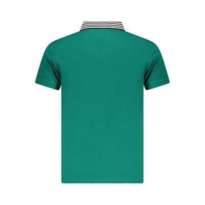 Cavalli Class Green Cotton Men Polo Shirt