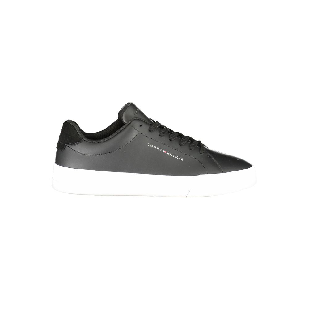 Tommy Hilfiger Zwarte Leren Heren Sneaker