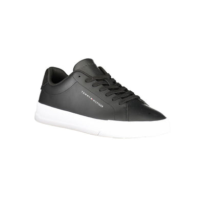 Tommy Hilfiger Zwarte Leren Heren Sneaker