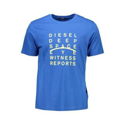 Dieselblauw katoenen heren T-shirt