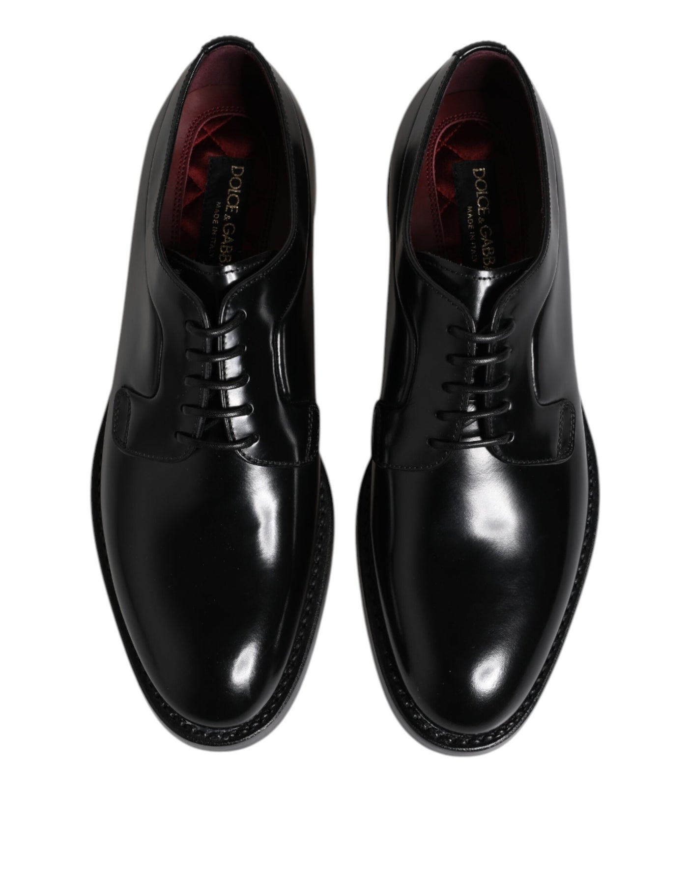 Dolce &amp; Gabbana Zwarte Leren Veterschoenen Derby Dress Formele Schoenen