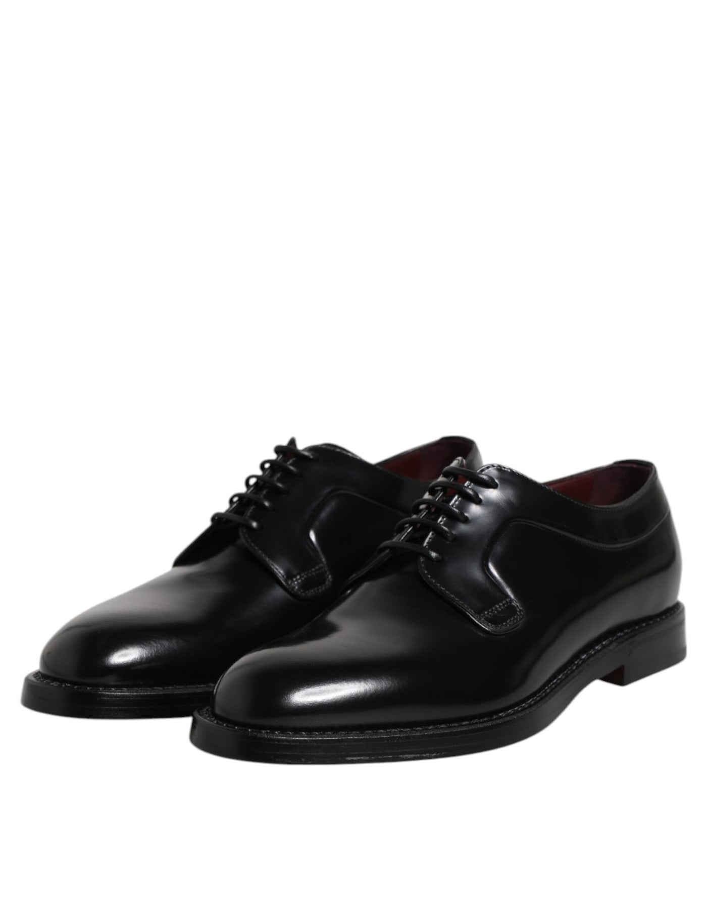 Dolce &amp; Gabbana Zwarte Leren Veterschoenen Derby Dress Formele Schoenen