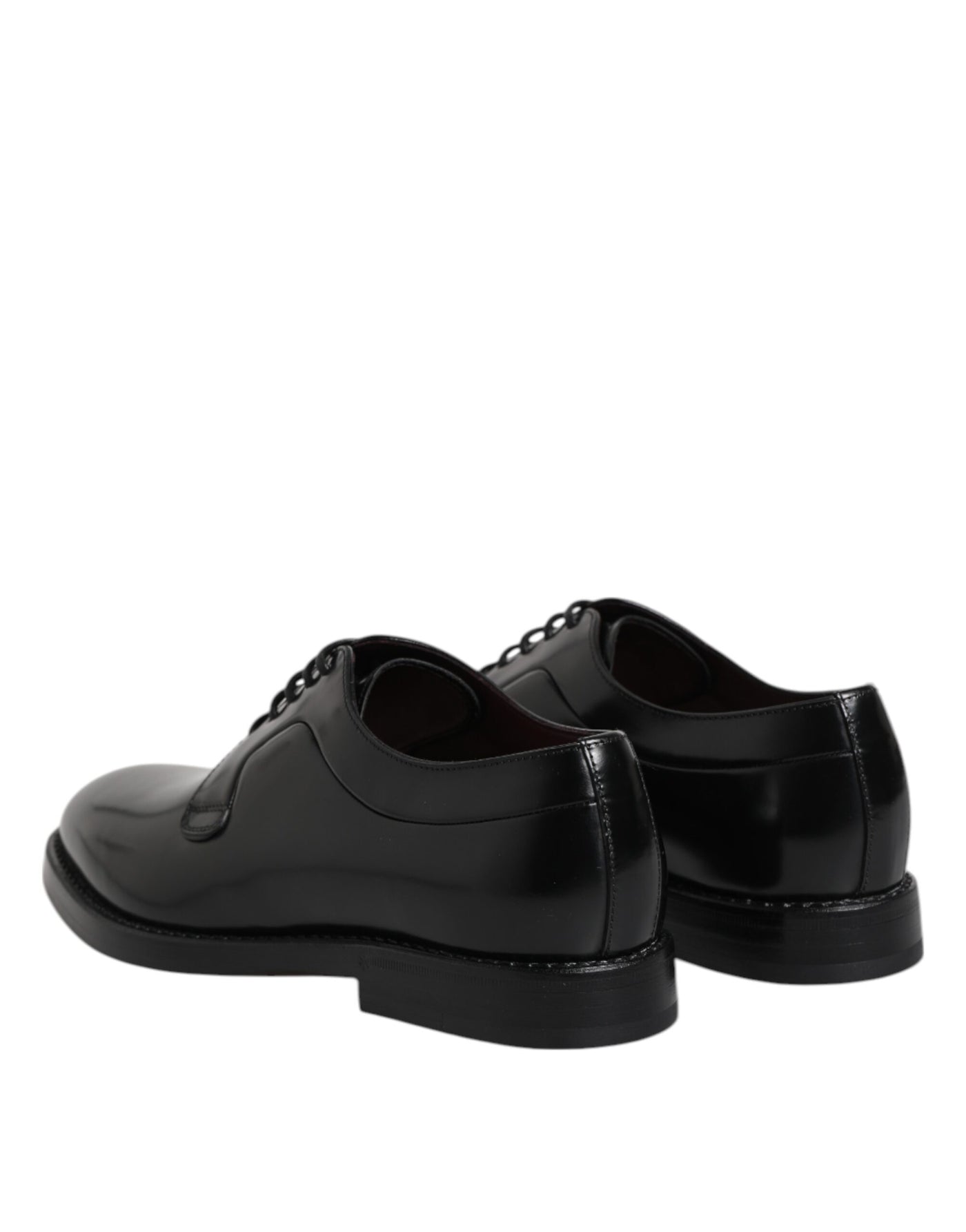 Dolce &amp; Gabbana Zwarte Leren Veterschoenen Derby Dress Formele Schoenen