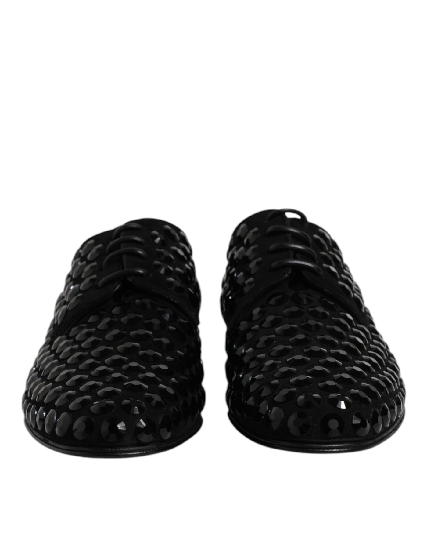 Dolce &amp; Gabbana Zwarte Suède Strass Derby Formele Schoenen