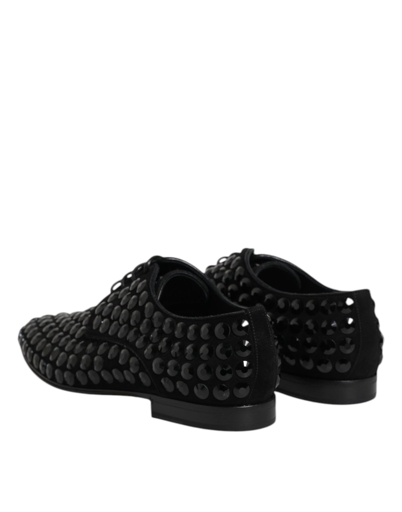Dolce &amp; Gabbana Zwarte Suède Strass Derby Formele Schoenen