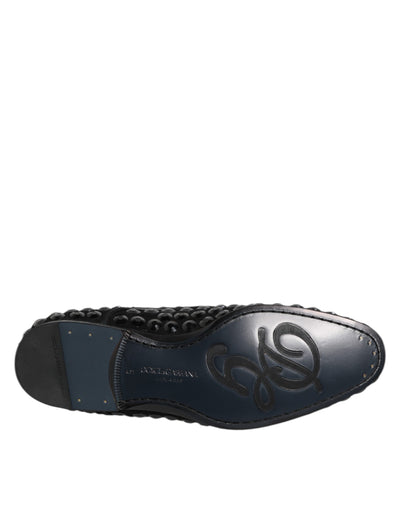 Dolce &amp; Gabbana Zwarte Suède Strass Derby Formele Schoenen