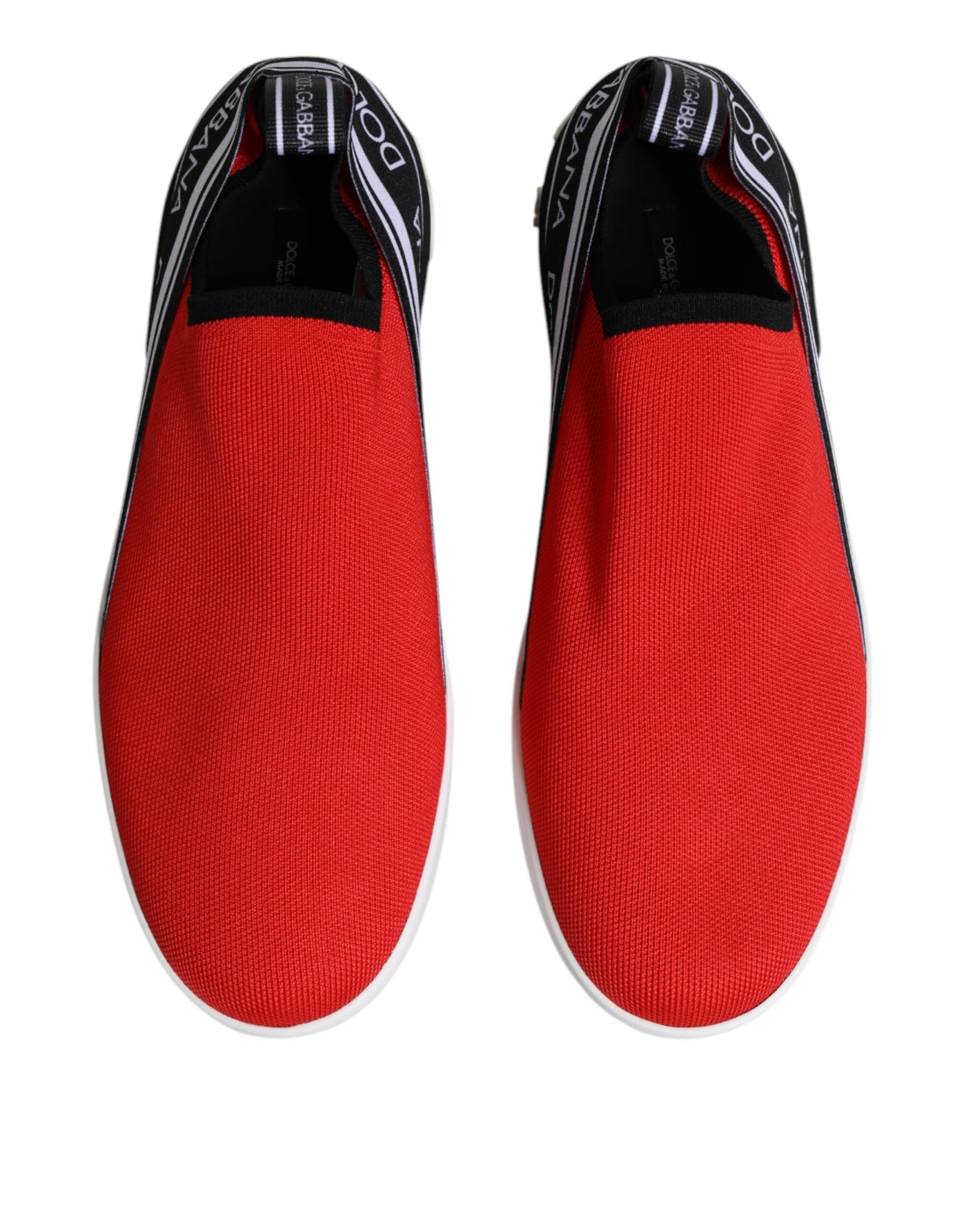 Dolce &amp; Gabbana Red Logo Low Top Slip On Heren Sneakers Schoenen