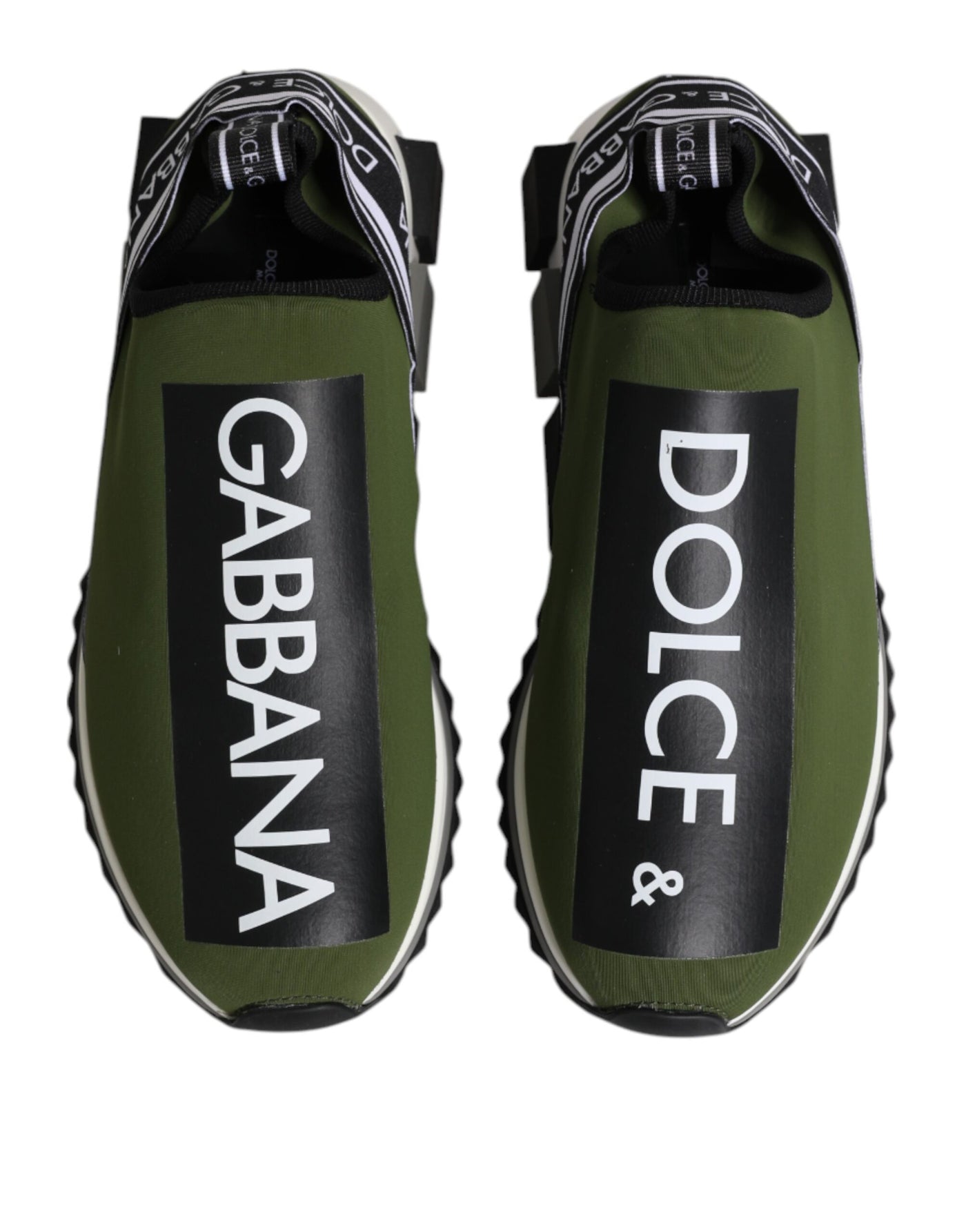 Dolce &amp; Gabbana Groene Zwarte Slip On Sorrento Sneakers Schoenen