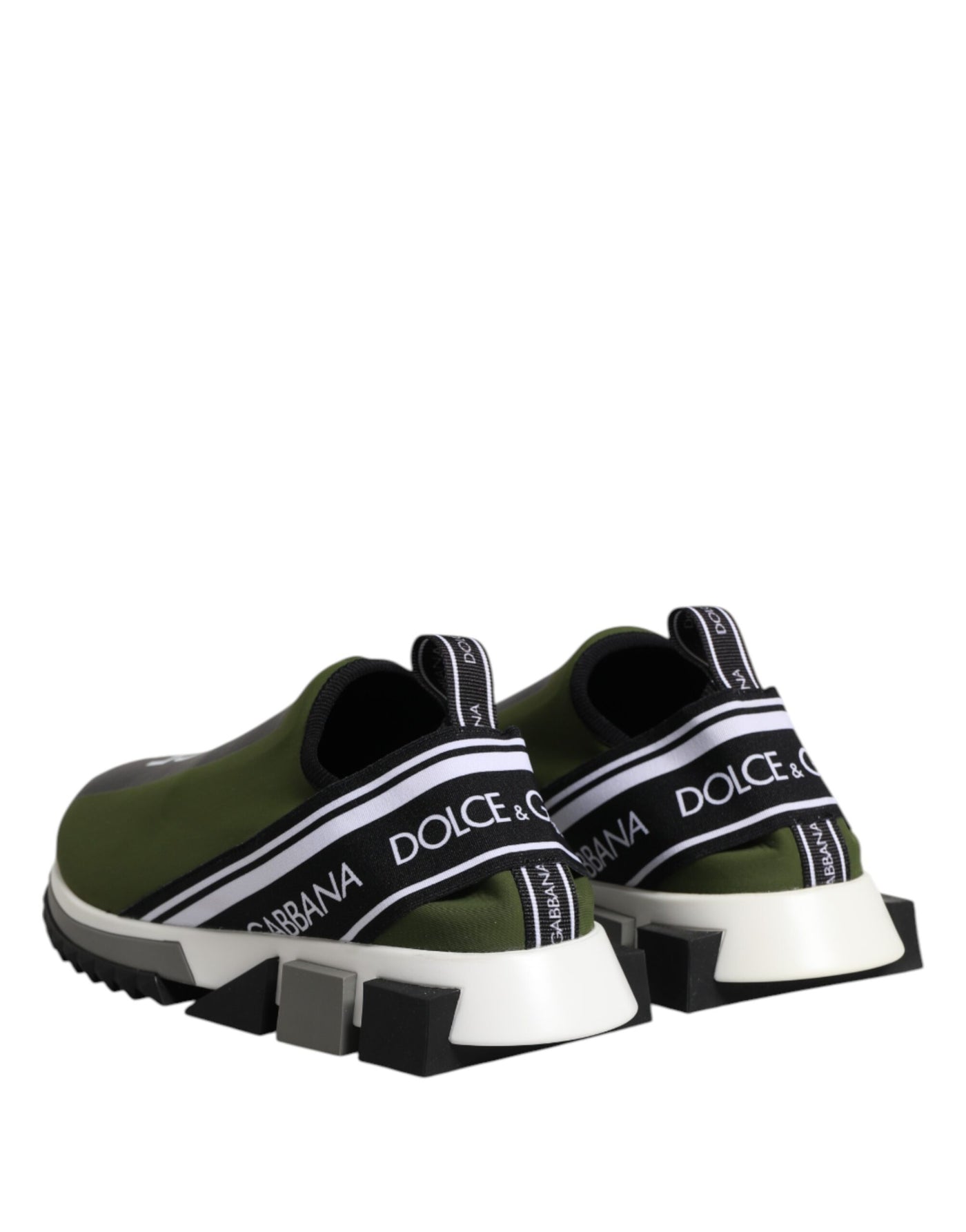 Dolce &amp; Gabbana Groene Zwarte Slip On Sorrento Sneakers Schoenen