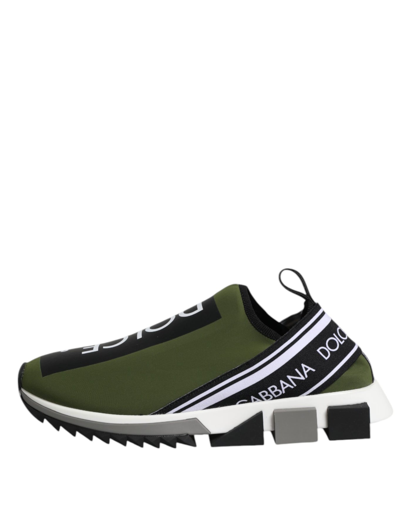 Dolce &amp; Gabbana Groene Zwarte Slip On Sorrento Sneakers Schoenen