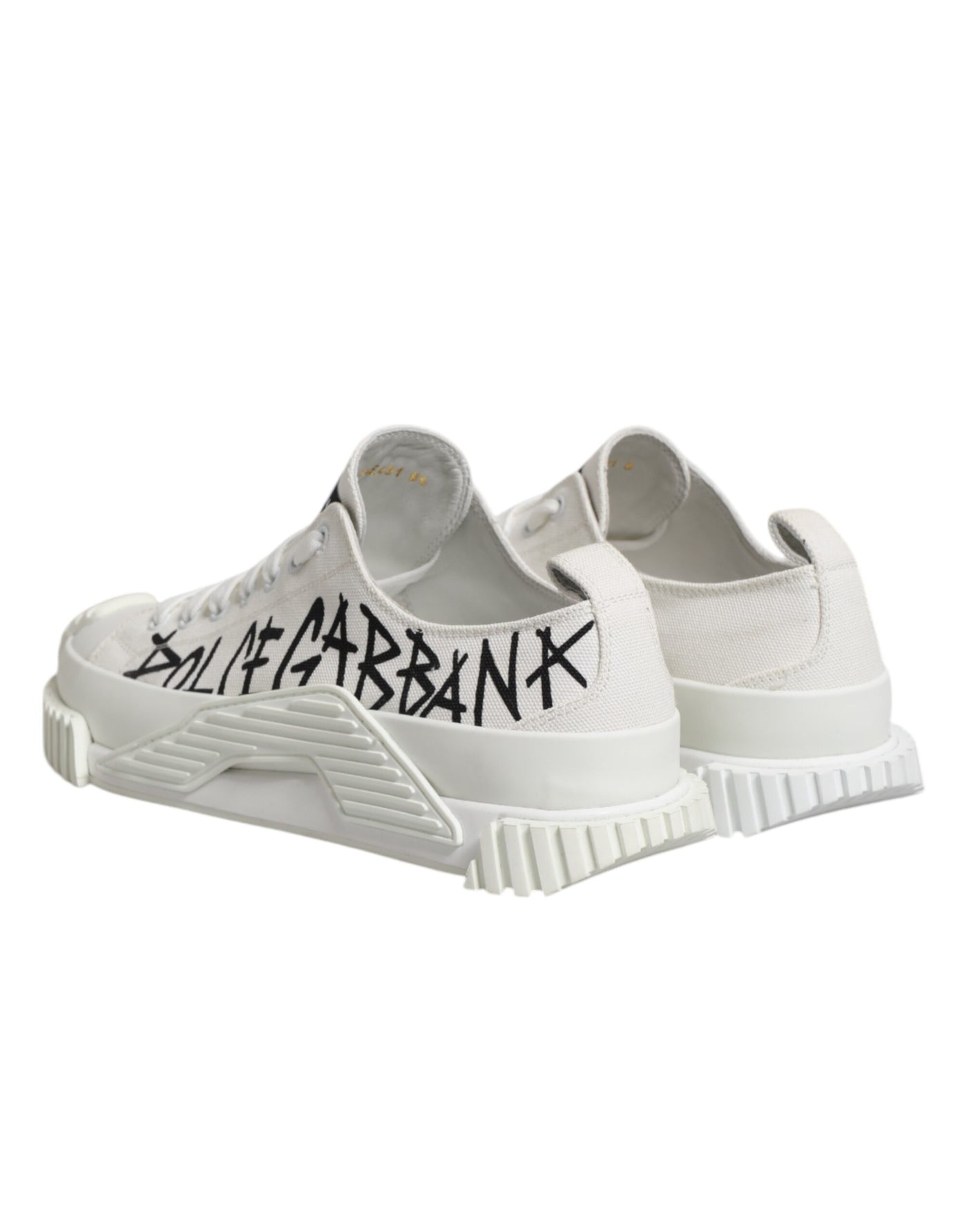 Dolce &amp; Gabbana witte veterschoenen met logoprint en lage bovenkant