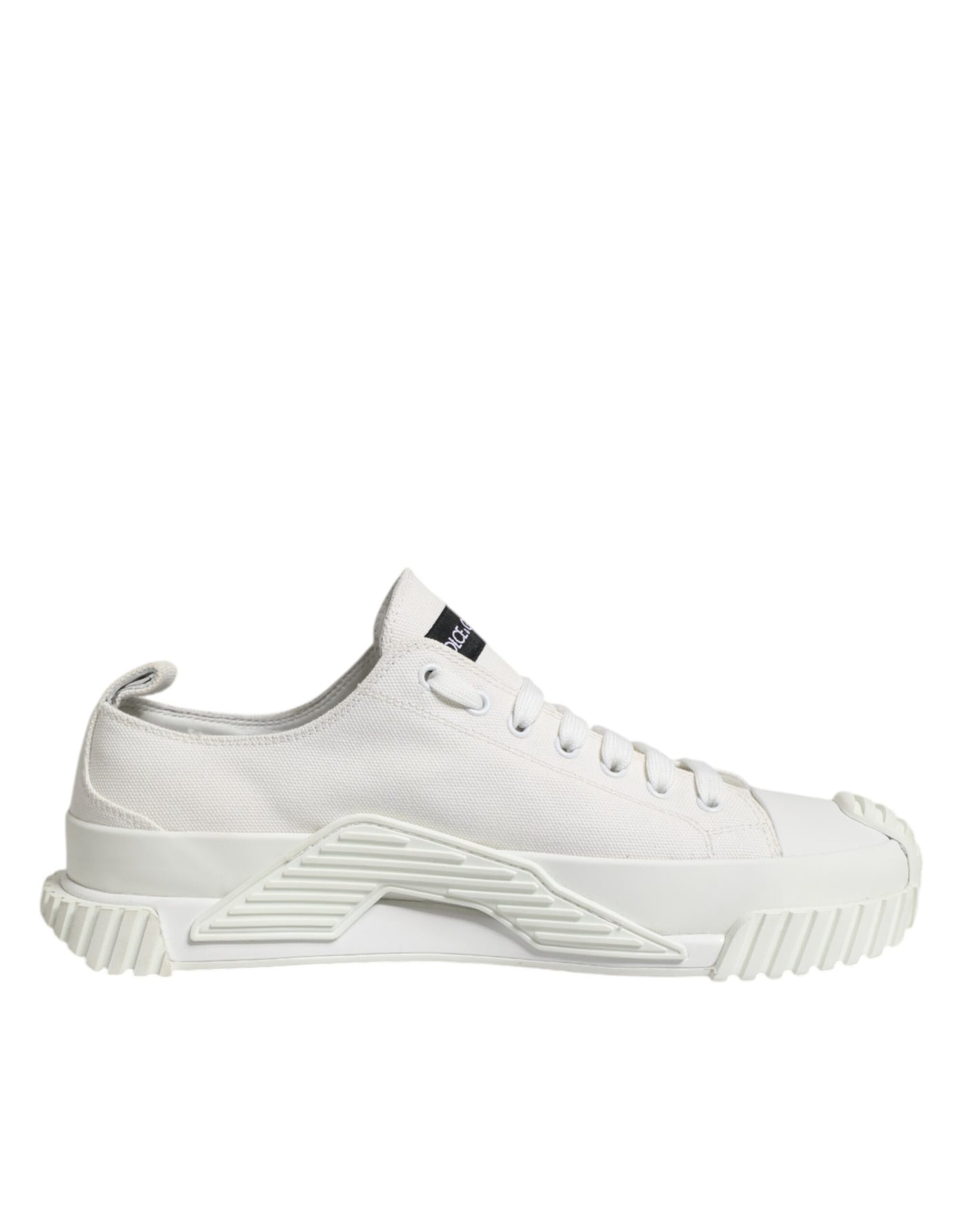 Dolce &amp; Gabbana witte veterschoenen met logoprint en lage bovenkant