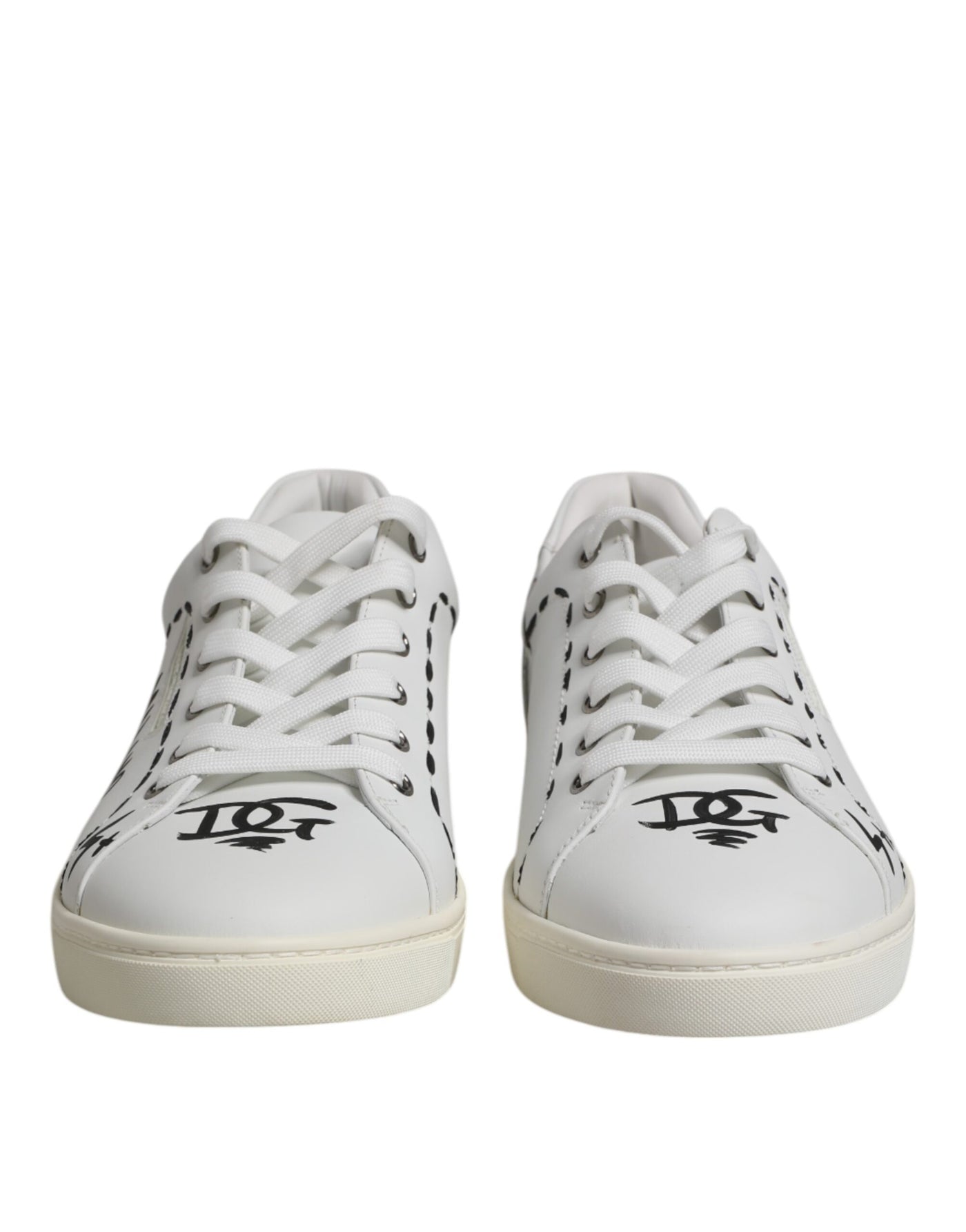 Dolce &amp; Gabbana Witte London Kalfsleren Heren Sneakers Schoenen