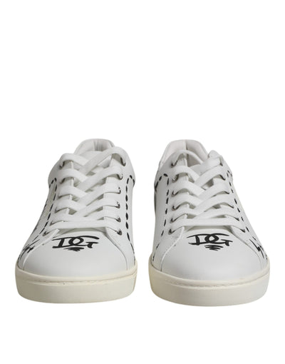 Dolce &amp; Gabbana Witte London Kalfsleren Heren Sneakers Schoenen