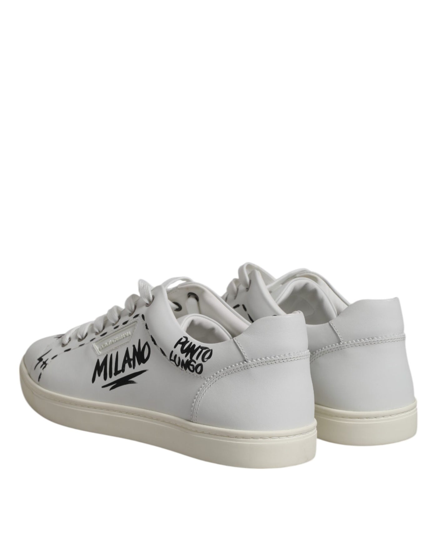 Dolce &amp; Gabbana Witte London Kalfsleren Heren Sneakers Schoenen