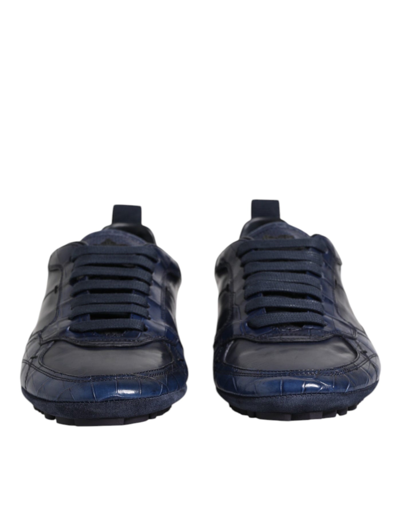 Dolce &amp; Gabbana Donkerblauwe Leren Lage Heren Sneakers