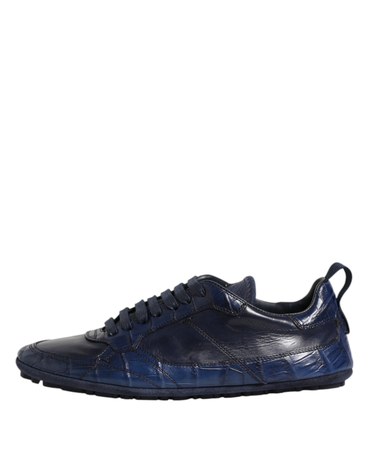 Dolce &amp; Gabbana Donkerblauwe Leren Lage Heren Sneakers