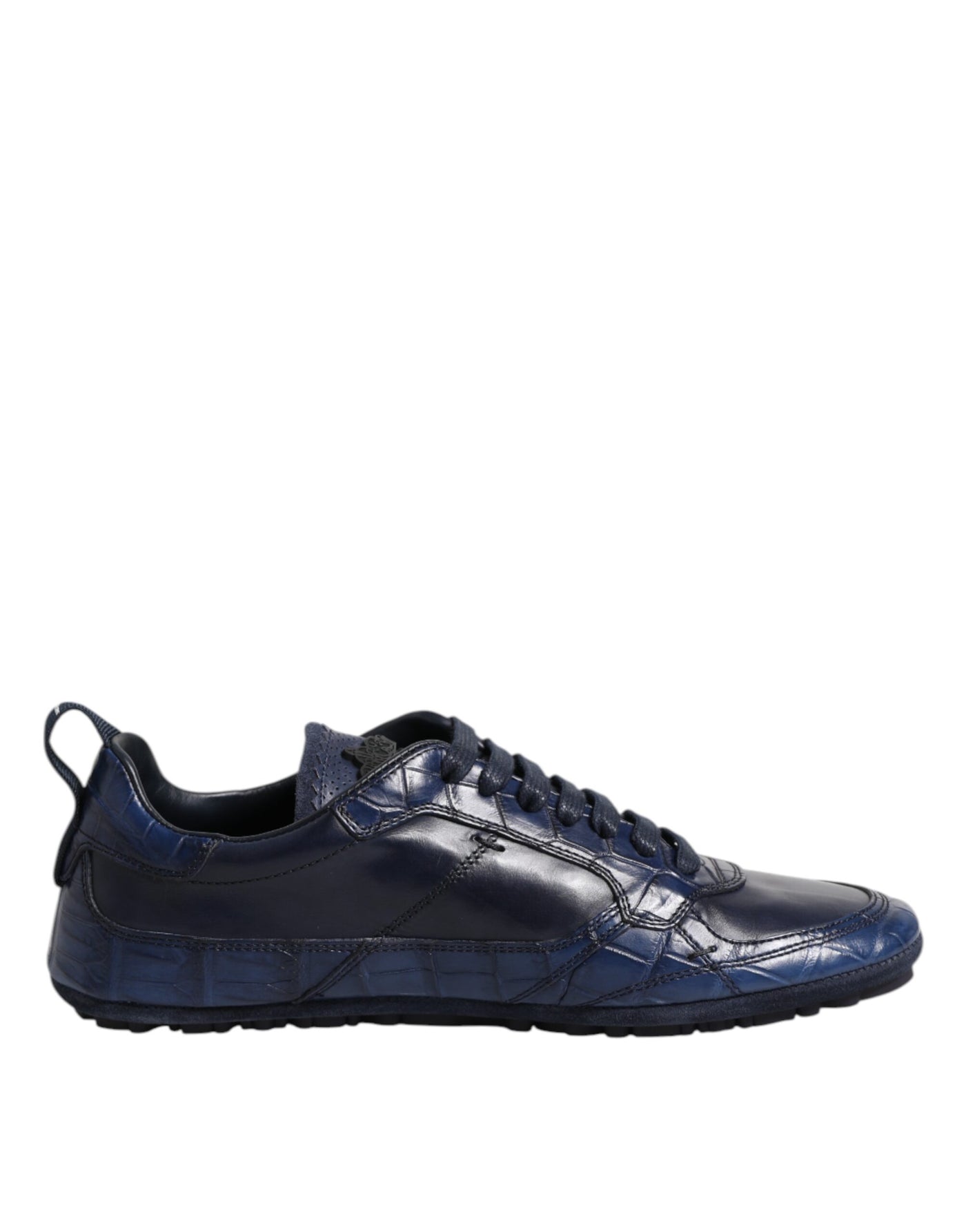 Dolce &amp; Gabbana Donkerblauwe Leren Lage Heren Sneakers