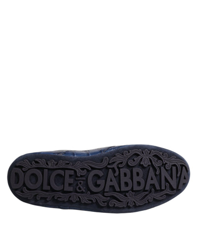 Dolce &amp; Gabbana Donkerblauwe Leren Lage Heren Sneakers