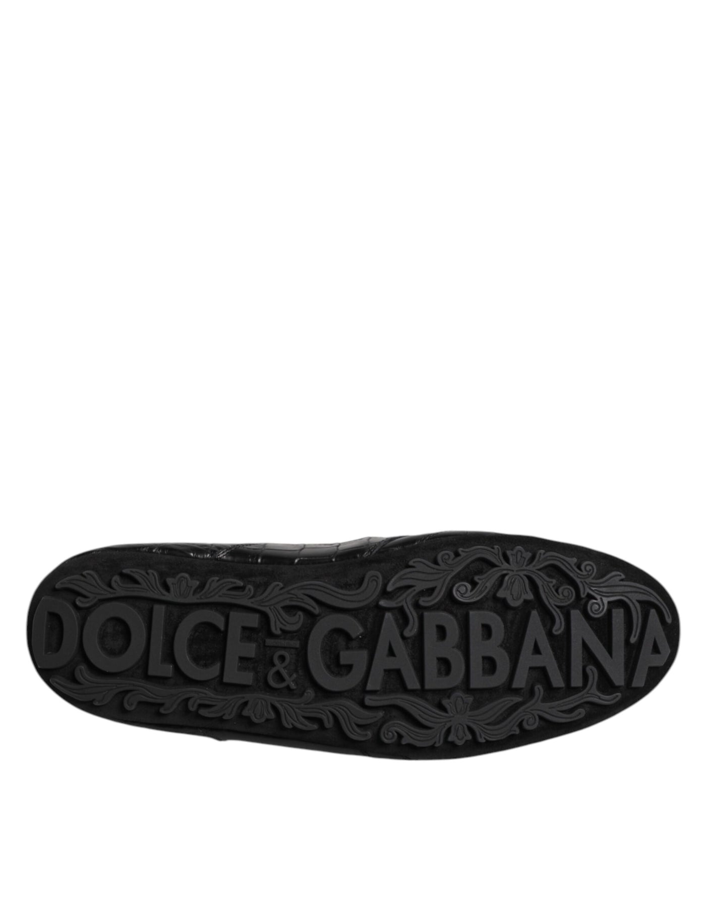 Dolce &amp; Gabbana Zwarte Exotische Leren Lage Sneakers Schoenen