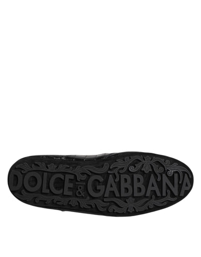 Dolce &amp; Gabbana Zwarte Exotische Leren Lage Sneakers Schoenen