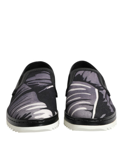 Dolce &amp; Gabbana Zwarte Tropische Slip-On Sneakers voor Heren